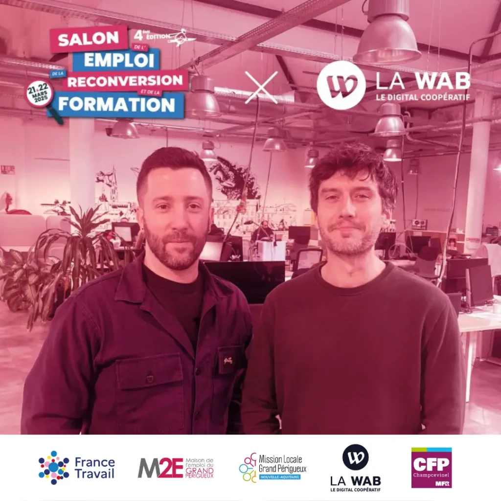 Rendez-vous les 21 et 22 mars 2025 au Parc des Expositions de Marsac et découvrez l’aventure La WAB, l’école qui révolutionne la formation aux métiers du digital !